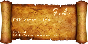 Fürster Liza névjegykártya